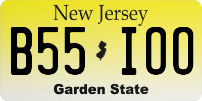 NJ license plate B55IOO