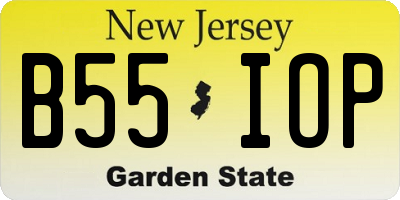 NJ license plate B55IOP
