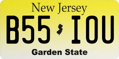 NJ license plate B55IOU
