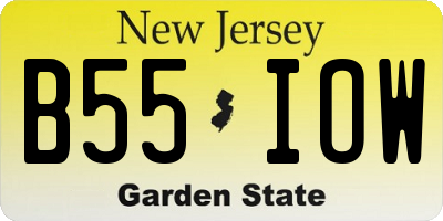 NJ license plate B55IOW