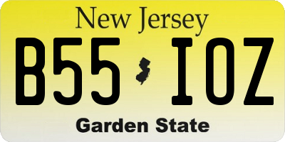 NJ license plate B55IOZ