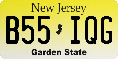 NJ license plate B55IQG