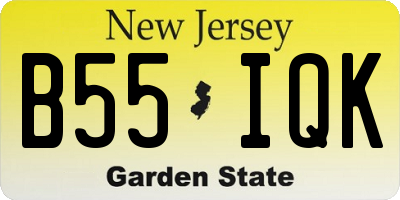 NJ license plate B55IQK