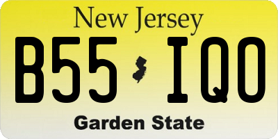 NJ license plate B55IQO