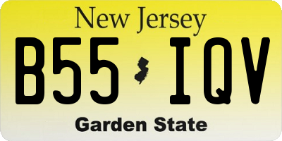 NJ license plate B55IQV