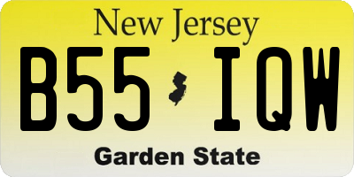 NJ license plate B55IQW