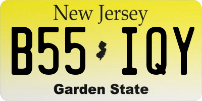 NJ license plate B55IQY