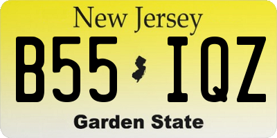 NJ license plate B55IQZ