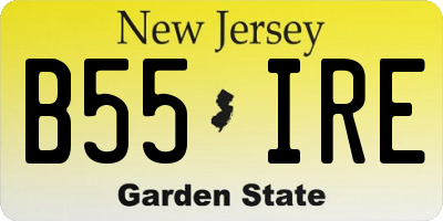 NJ license plate B55IRE