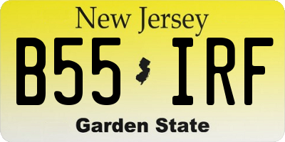 NJ license plate B55IRF