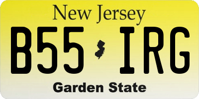 NJ license plate B55IRG