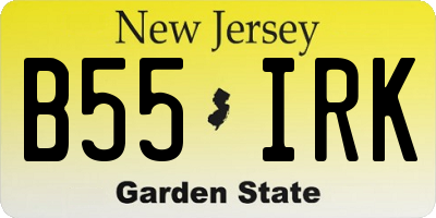 NJ license plate B55IRK