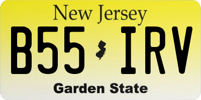 NJ license plate B55IRV