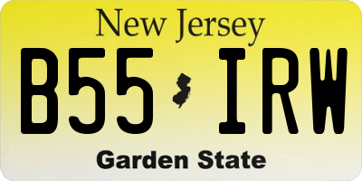 NJ license plate B55IRW