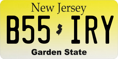 NJ license plate B55IRY