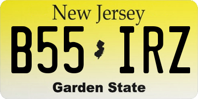 NJ license plate B55IRZ