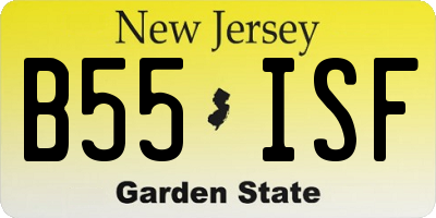 NJ license plate B55ISF