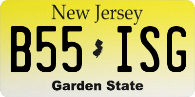 NJ license plate B55ISG