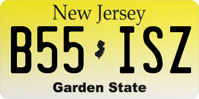 NJ license plate B55ISZ