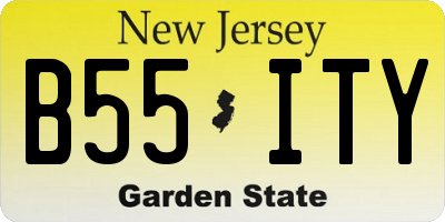 NJ license plate B55ITY