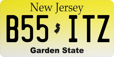 NJ license plate B55ITZ