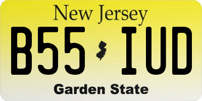 NJ license plate B55IUD