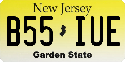NJ license plate B55IUE