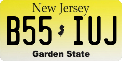 NJ license plate B55IUJ
