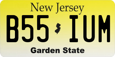 NJ license plate B55IUM