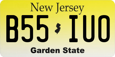 NJ license plate B55IUO