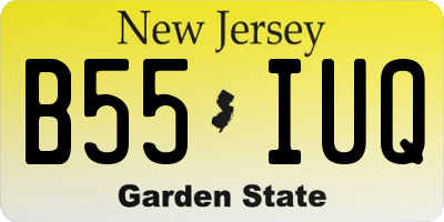 NJ license plate B55IUQ