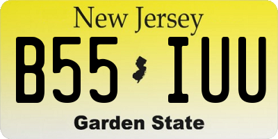NJ license plate B55IUU