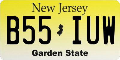NJ license plate B55IUW
