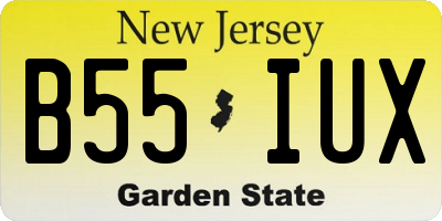 NJ license plate B55IUX