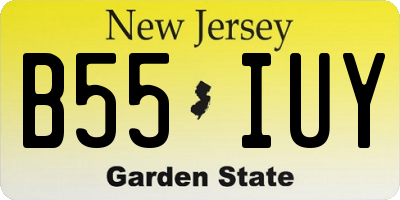 NJ license plate B55IUY