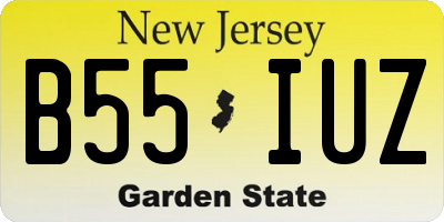 NJ license plate B55IUZ