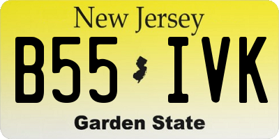 NJ license plate B55IVK