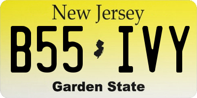 NJ license plate B55IVY