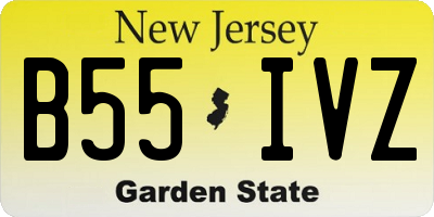 NJ license plate B55IVZ