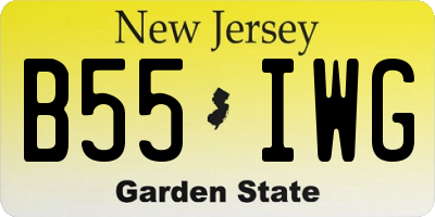 NJ license plate B55IWG
