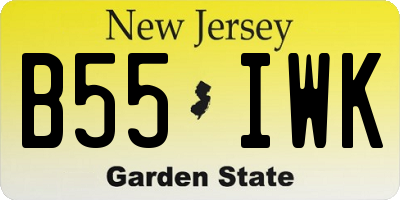 NJ license plate B55IWK