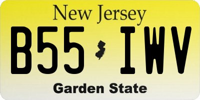 NJ license plate B55IWV