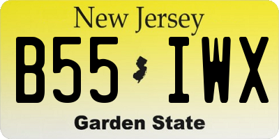 NJ license plate B55IWX