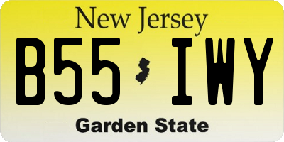 NJ license plate B55IWY