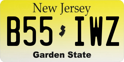 NJ license plate B55IWZ