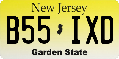 NJ license plate B55IXD