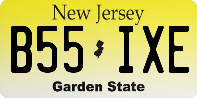 NJ license plate B55IXE