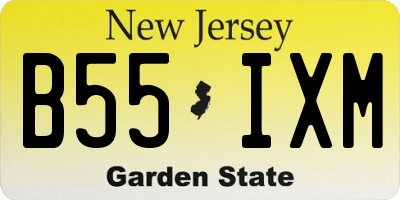 NJ license plate B55IXM