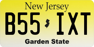 NJ license plate B55IXT