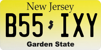 NJ license plate B55IXY